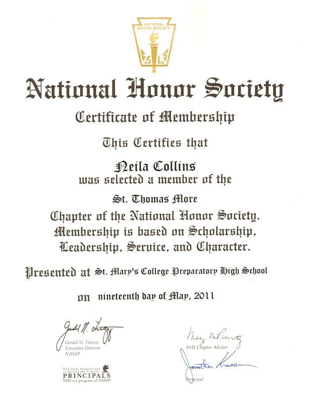 National Honor Society Certificate Template national honor society certificate of membership National Honor Society Certificate Template national honor society certificate of membership